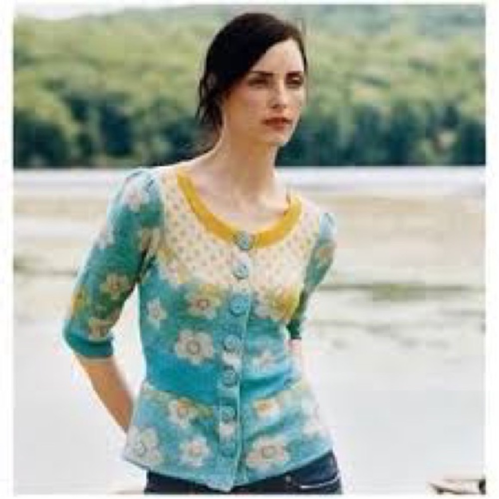 HWR Monogram peplum cardigan from Anthro